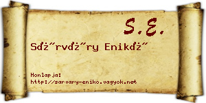 Sárváry Enikő névjegykártya